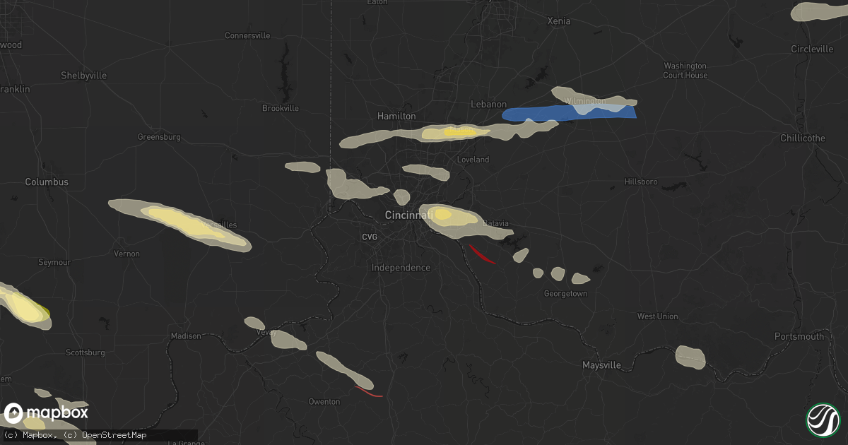 Hail map in Fort Thomas, KY on July 21, 2026