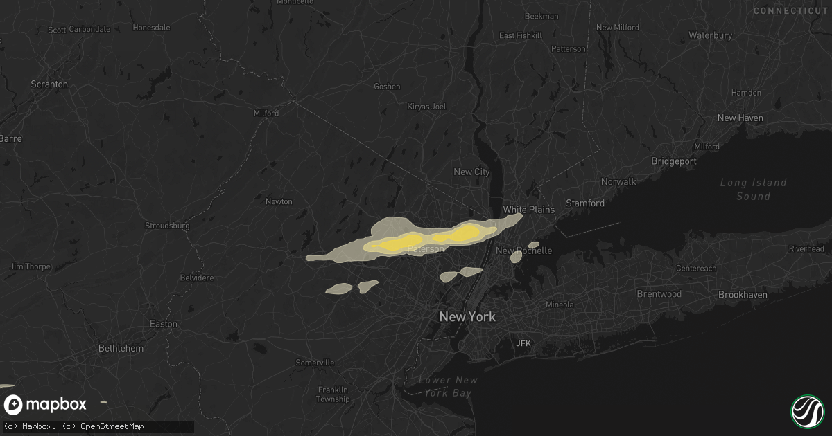 Hail map in Franklin Lakes, NJ on July 21, 2026