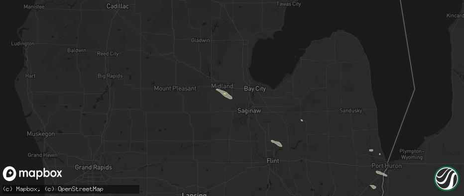 Hail map in Freeland, MI on July 21, 2026