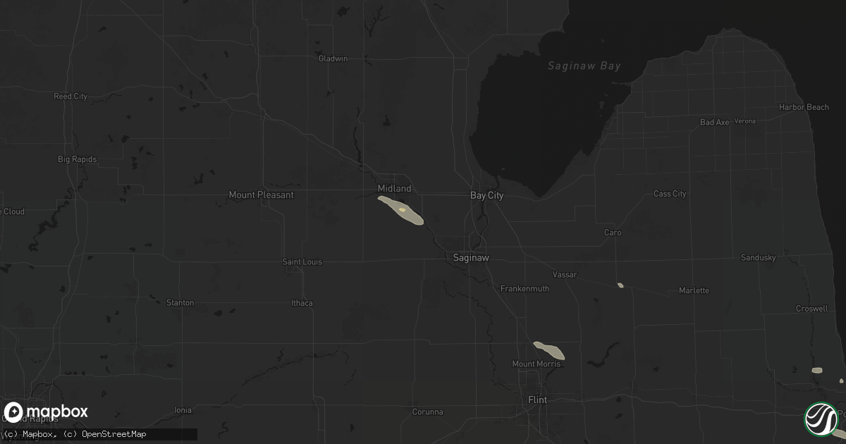 Hail map in Freeland, MI on July 21, 2026