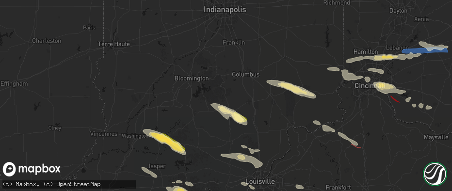 Hail map in Freetown, IN on July 21, 2026
