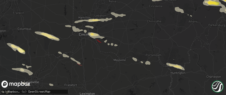Hail map in Georgetown, OH on July 21, 2026