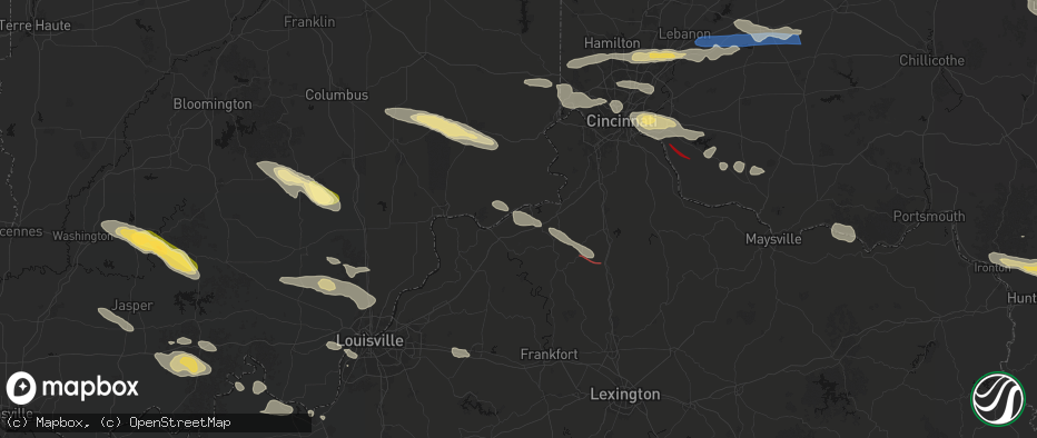 Hail map in Ghent, KY on July 21, 2026
