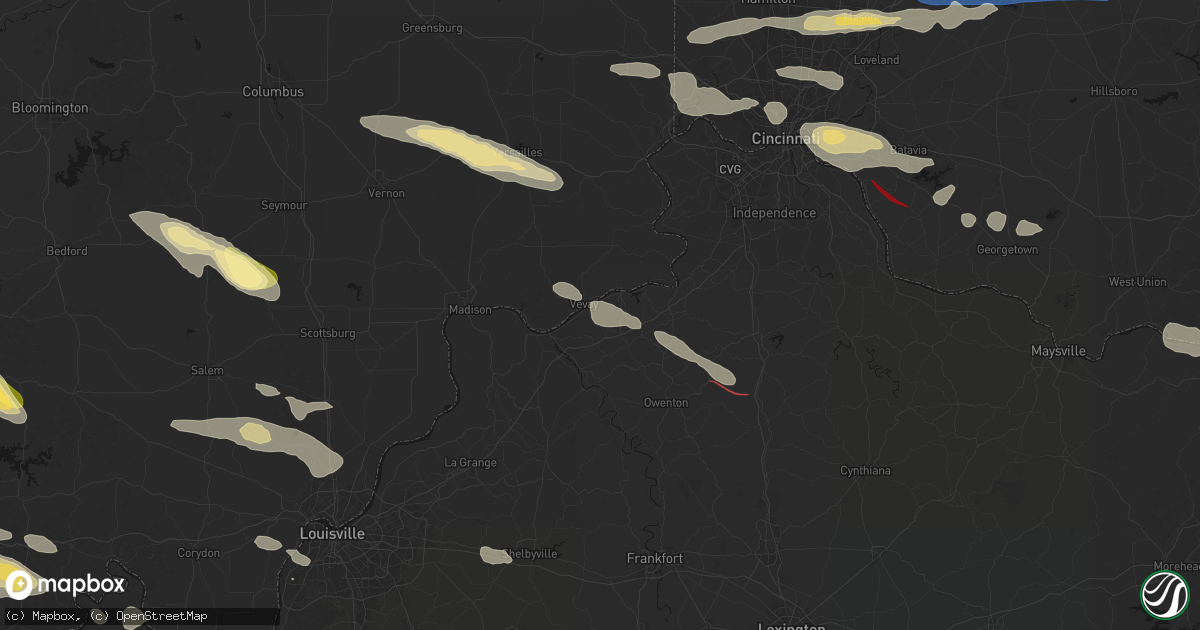 Hail map in Ghent, KY on July 21, 2026