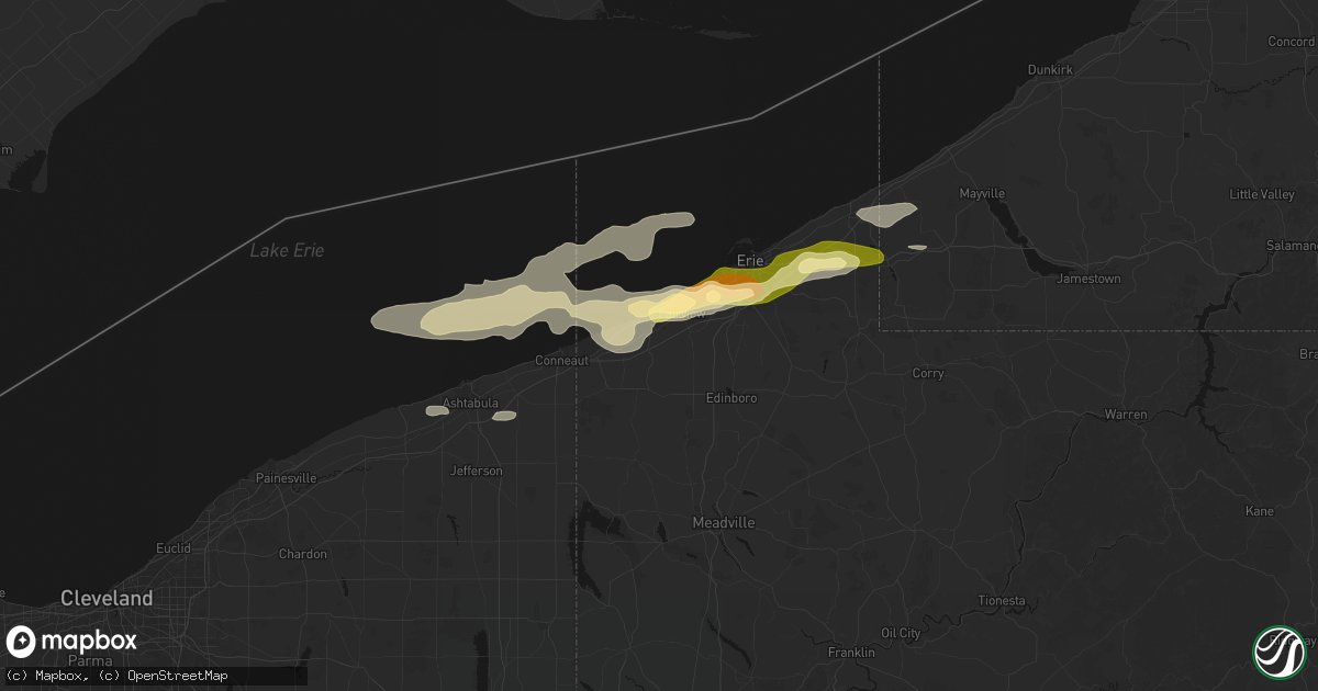 Hail map in Girard, PA on July 21, 2026
