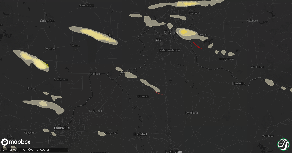 Hail map in Glencoe, KY on July 21, 2026