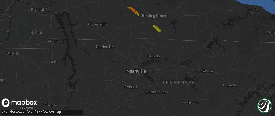 Hail map in Goodlettsville, TN on July 21, 2026