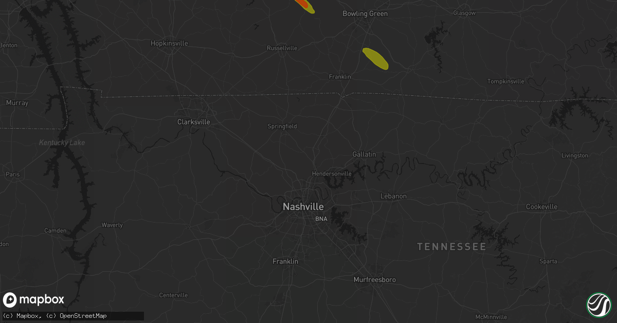 Hail map in Goodlettsville, TN on July 21, 2026