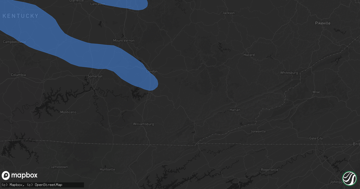 Hail map in Green Road, KY on July 21, 2026