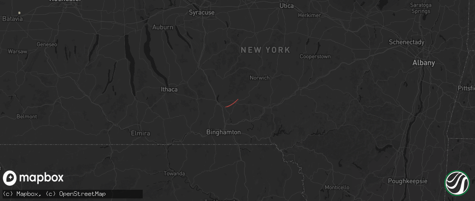 Hail map in Greene, NY on July 21, 2026