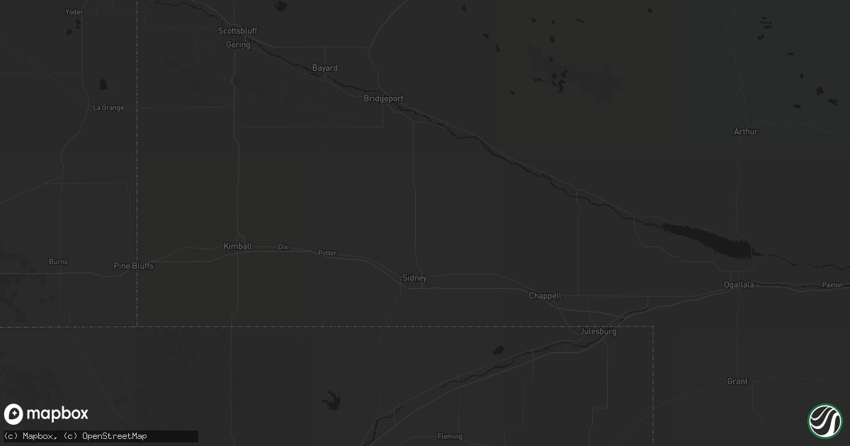 Hail map in Gurley, NE on July 21, 2026