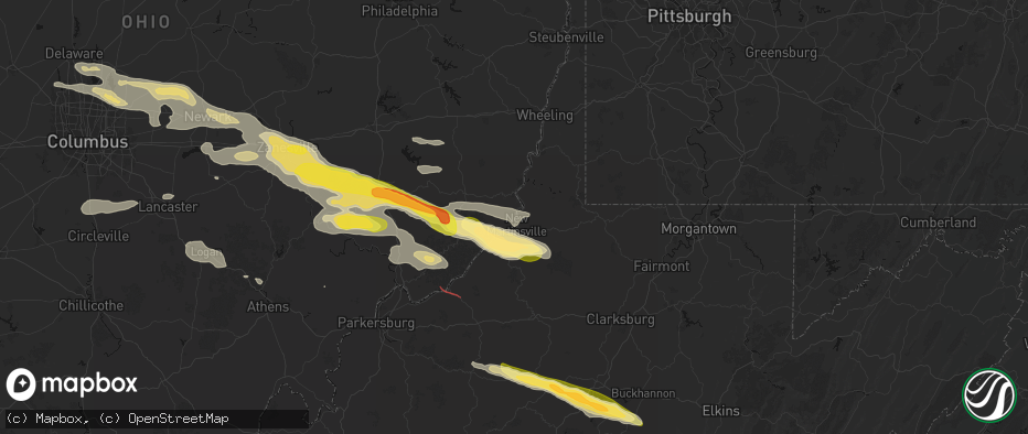 Hail map in Hannibal, OH on July 21, 2026