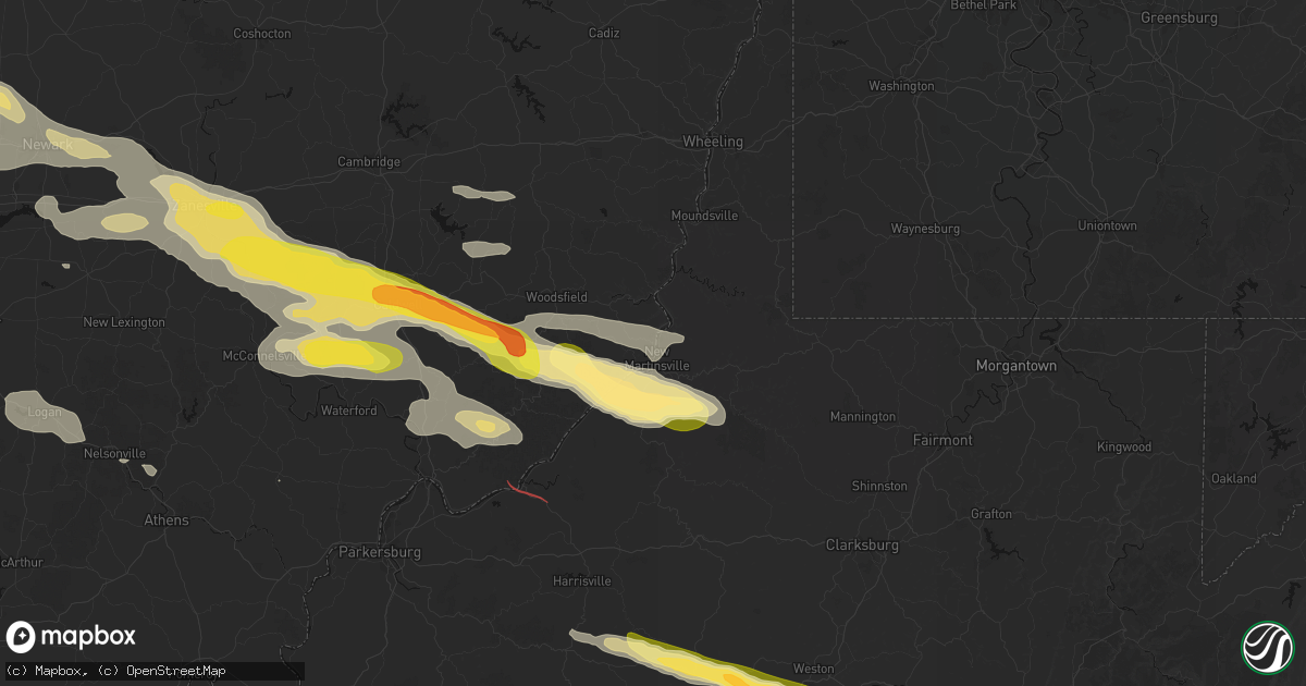 Hail map in Hannibal, OH on July 21, 2026