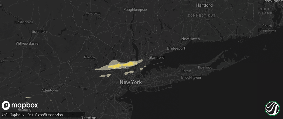Hail map in Hartsdale, NY on July 21, 2026