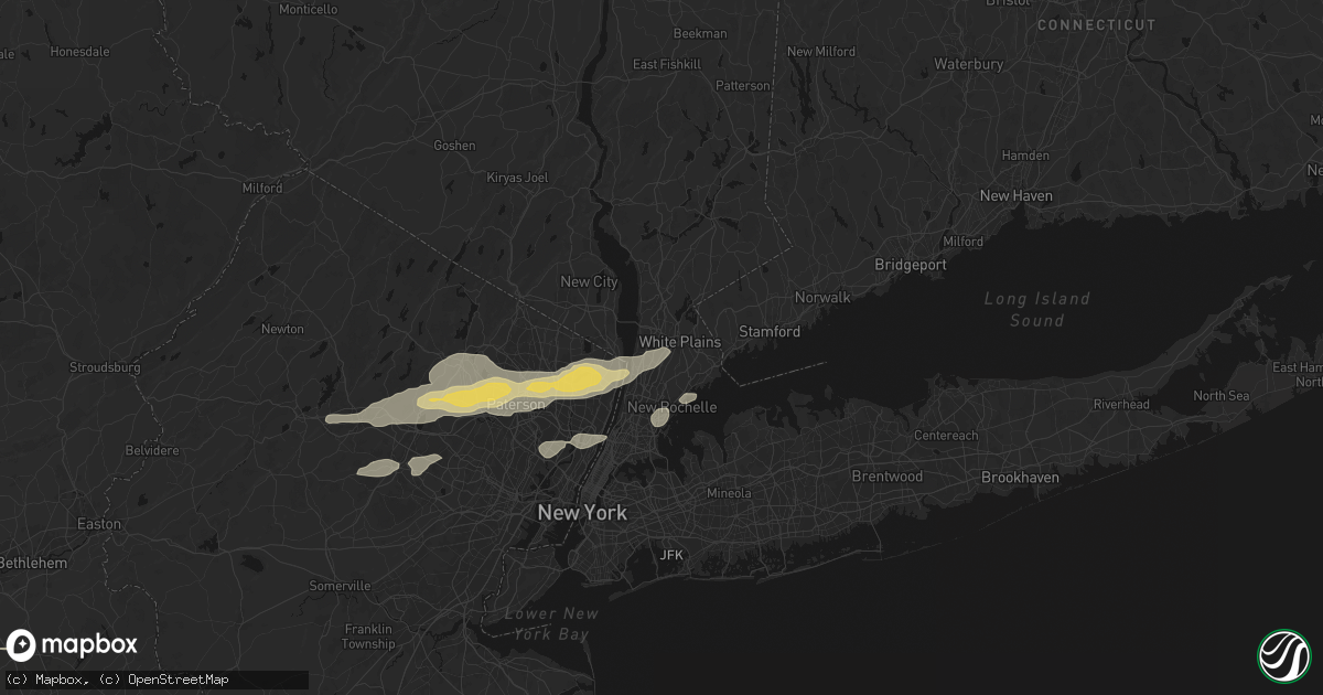 Hail map in Hartsdale, NY on July 21, 2026
