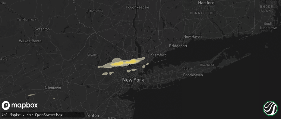 Hail map in Hastings On Hudson, NY on July 21, 2026
