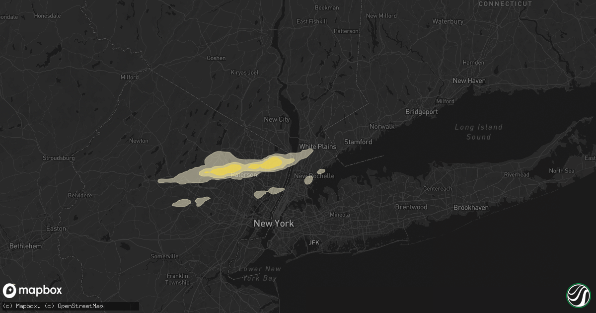 Hail map in Hastings On Hudson, NY on July 21, 2026