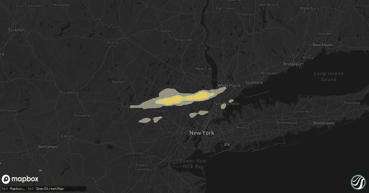 Hail map in Hawthorne, NJ on July 21, 2026