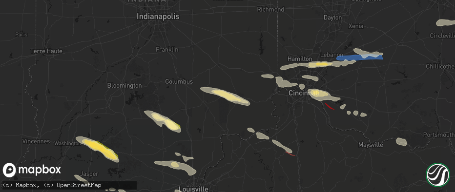 Hail map in Holton, IN on July 21, 2026