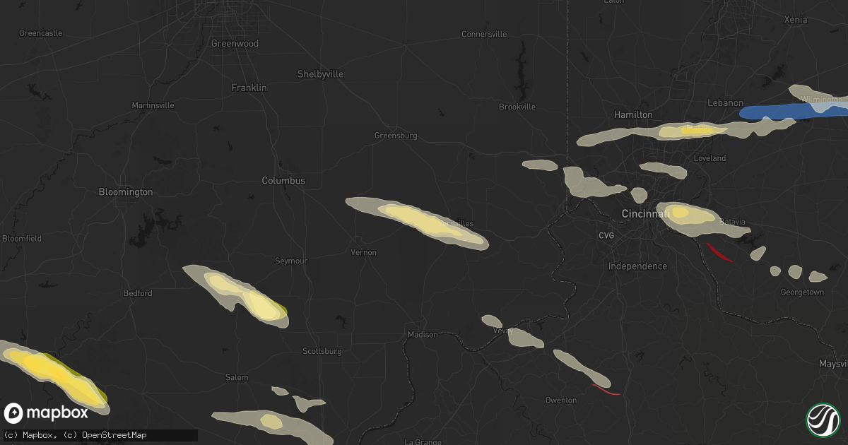 Hail map in Holton, IN on July 21, 2026