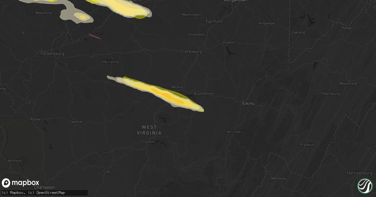 Hail map in Horner, WV on July 21, 2026