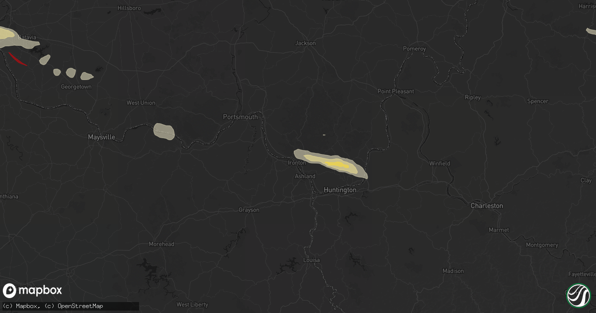 Hail map in Ironton, OH on July 21, 2026