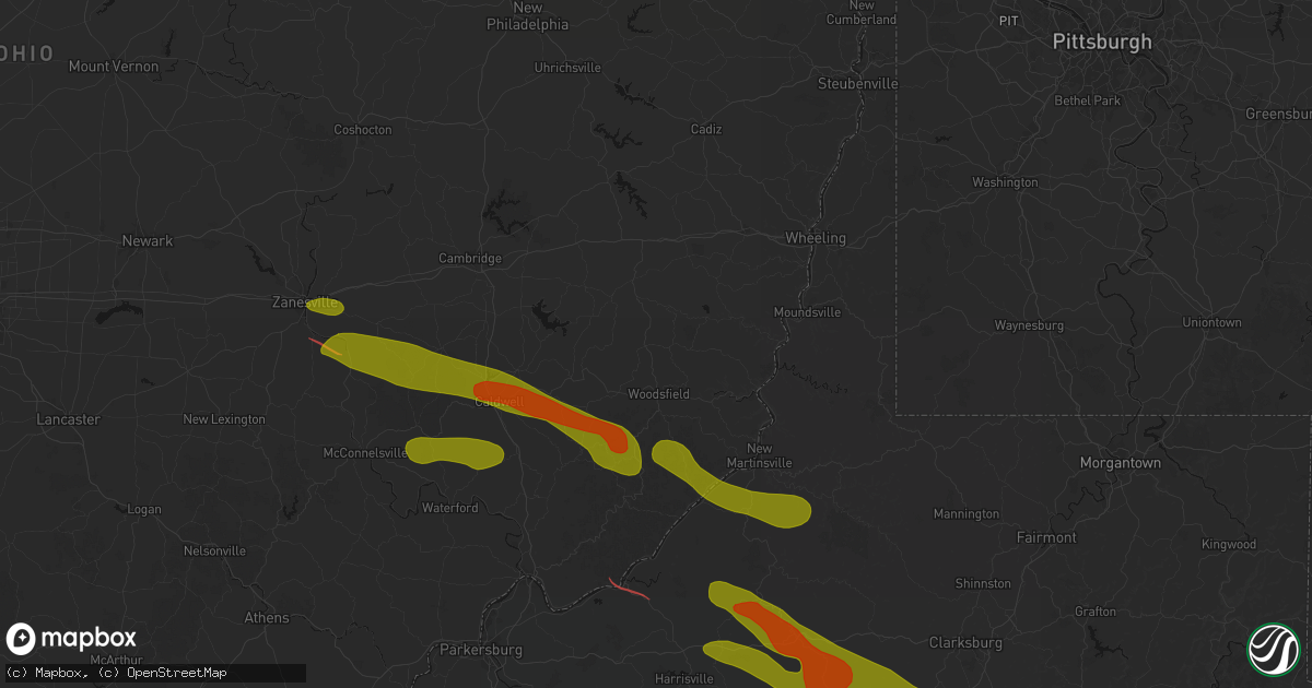 Hail map in Jerusalem, OH on July 21, 2026