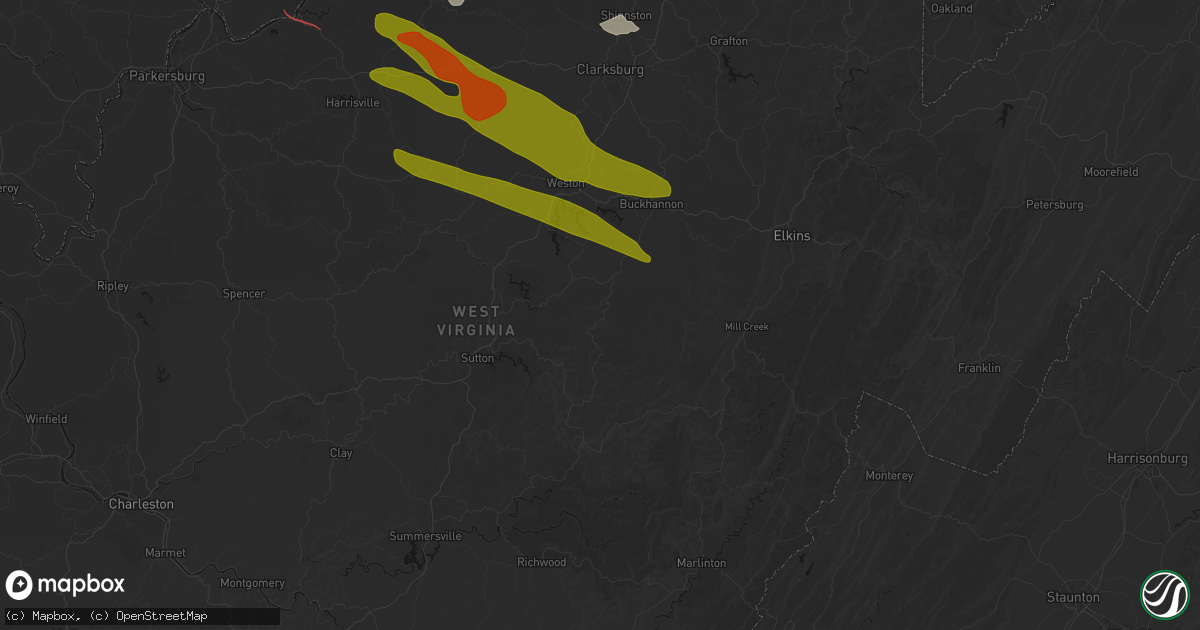 Hail map in Kanawha Head, WV on July 21, 2026