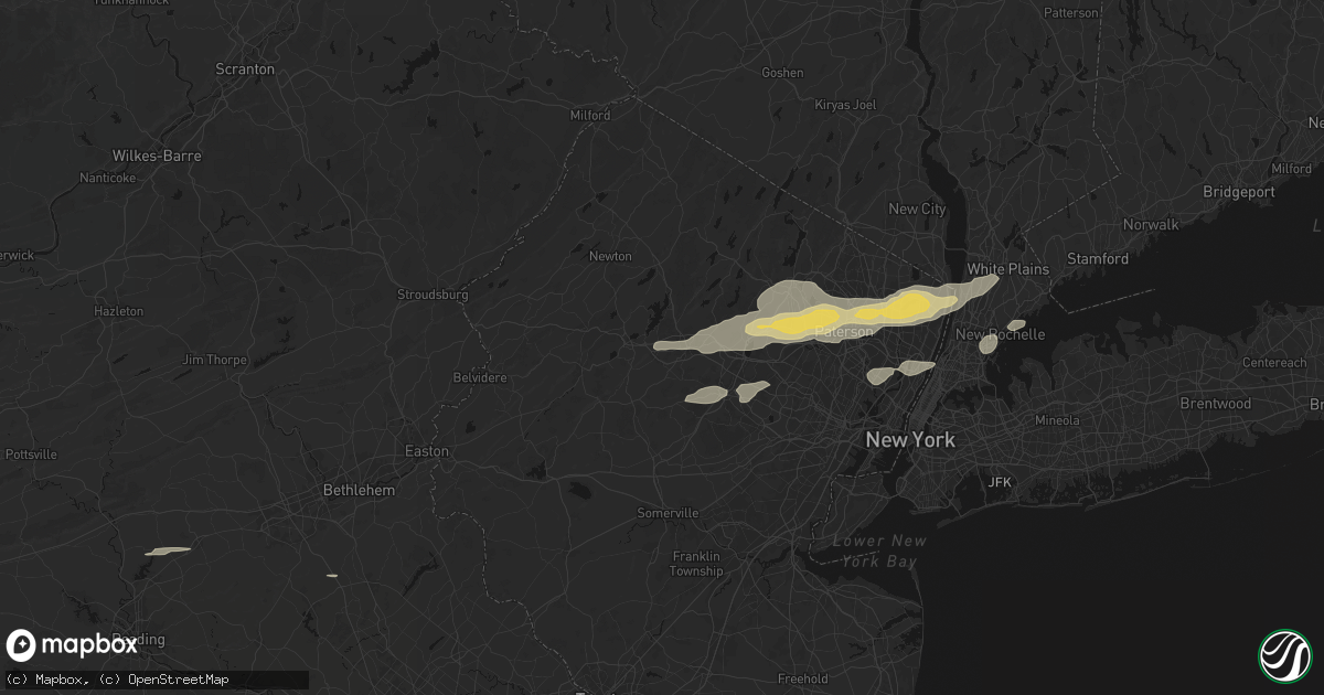 Hail map in Kenvil, NJ on July 21, 2026