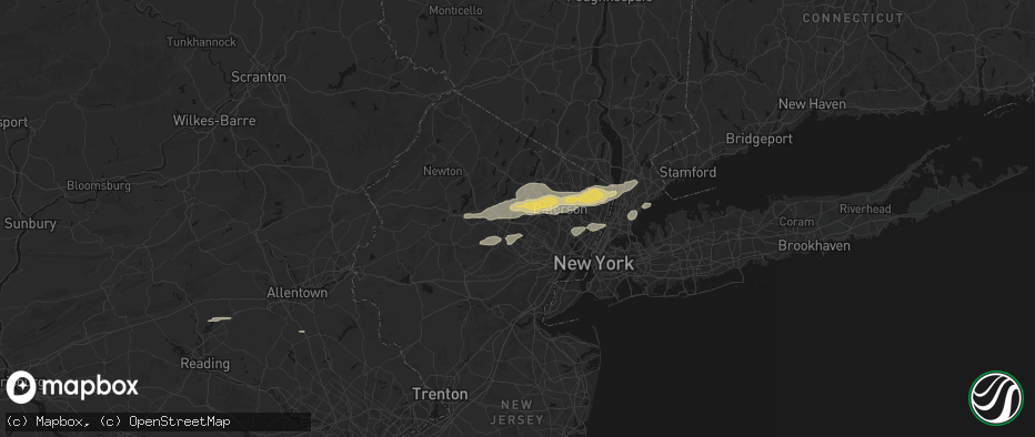 Hail map in Lake Hiawatha, NJ on July 21, 2026