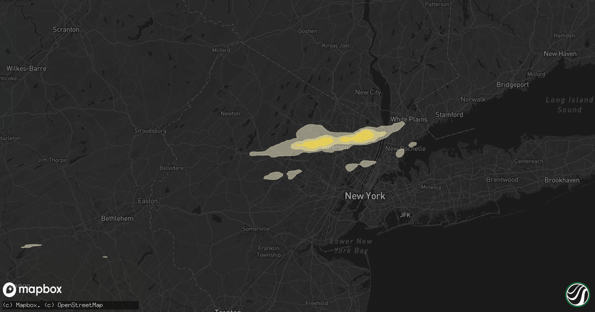 Hail map in Lake Hiawatha, NJ on July 21, 2026