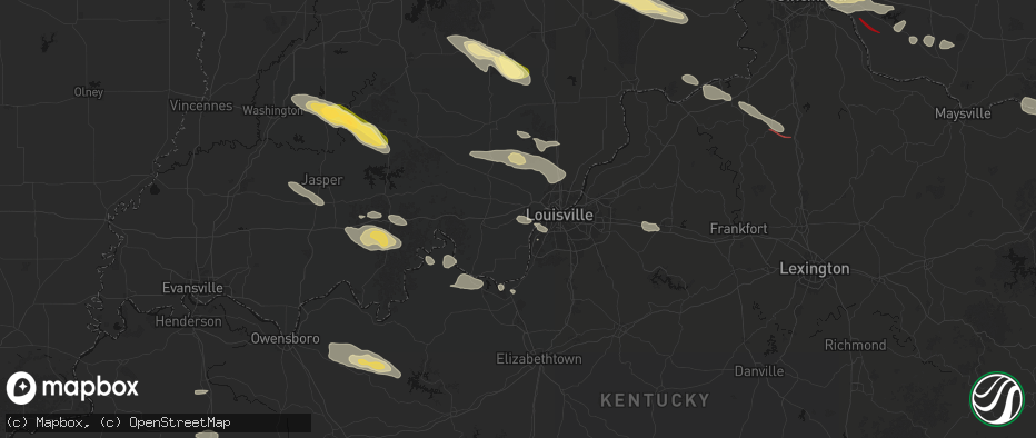 Hail map in Lanesville, IN on July 21, 2026