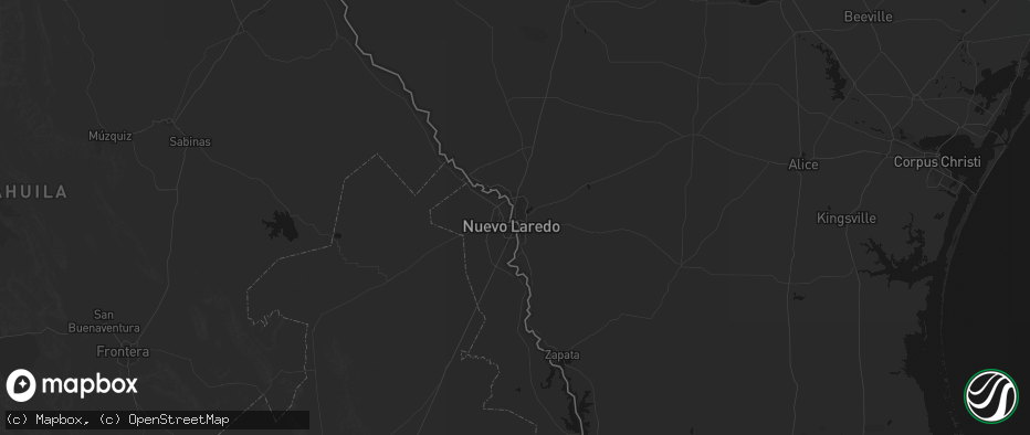 Hail map in Laredo, TX on July 21, 2026