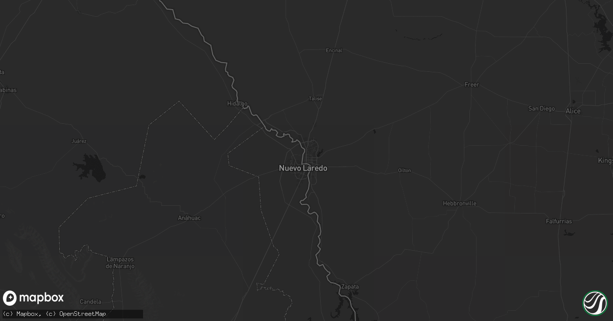 Hail map in Laredo, TX on July 21, 2026