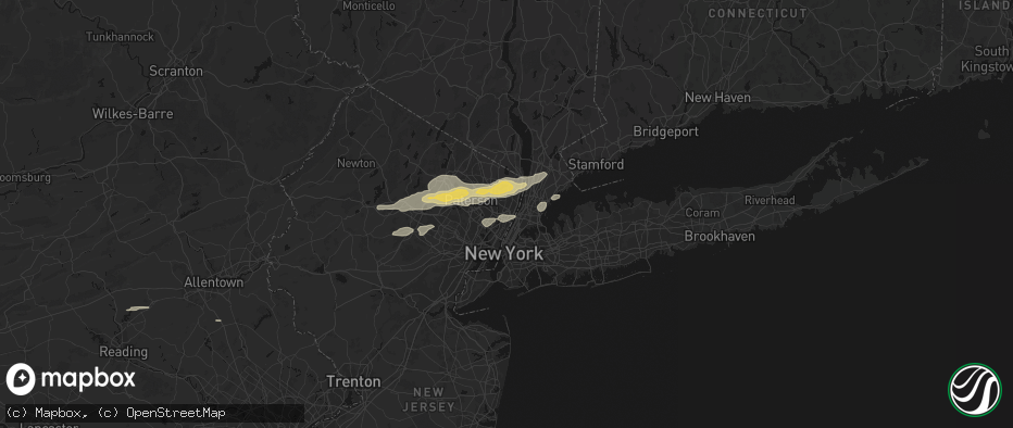 Hail map in Leonia, NJ on July 21, 2026
