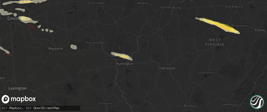 Hail map in Lesage, WV on July 21, 2026