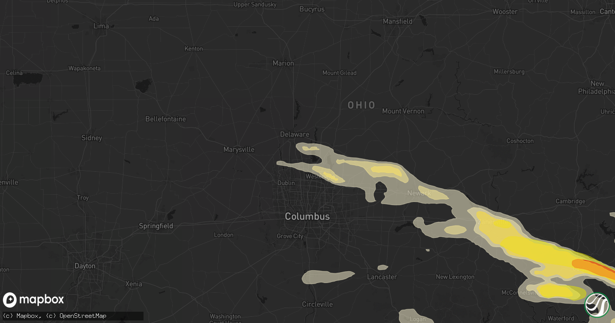 Hail map in Lewis Center, OH on July 21, 2026