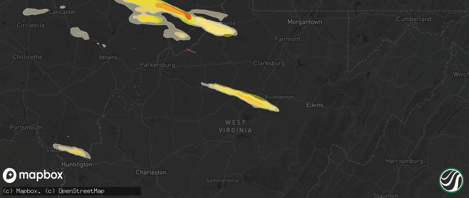 Hail map in Linn, WV on July 21, 2026