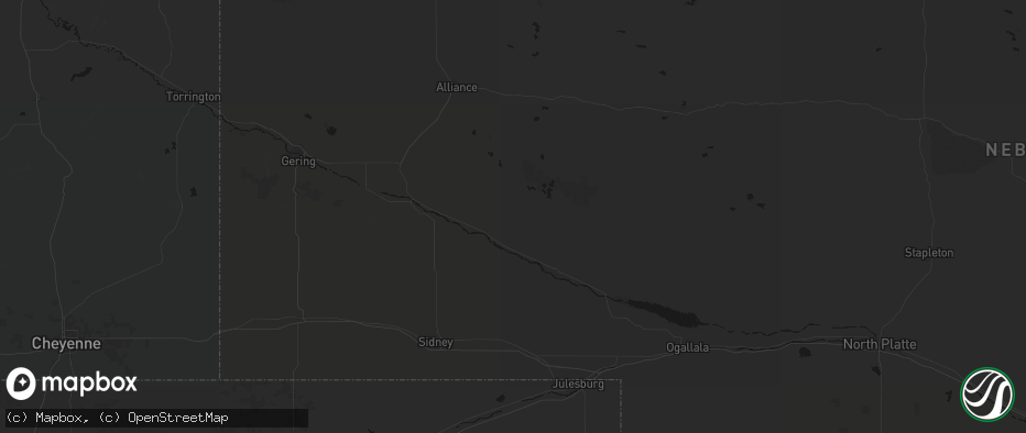 Hail map in Lisco, NE on July 21, 2026