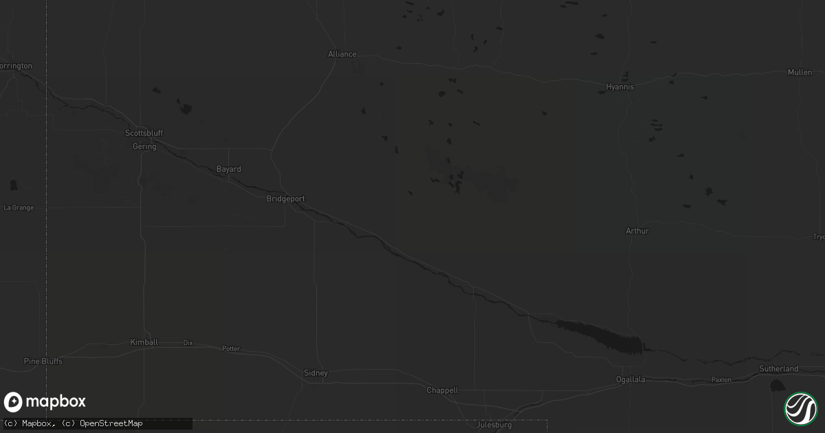 Hail map in Lisco, NE on July 21, 2026
