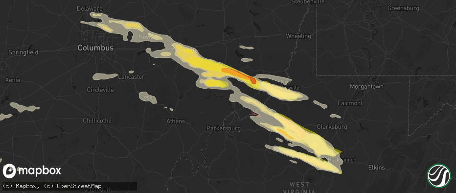 Hail map in Lowell, OH on July 21, 2026