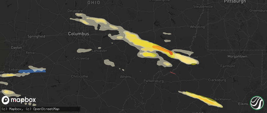 Hail map in Malta, OH on July 21, 2026