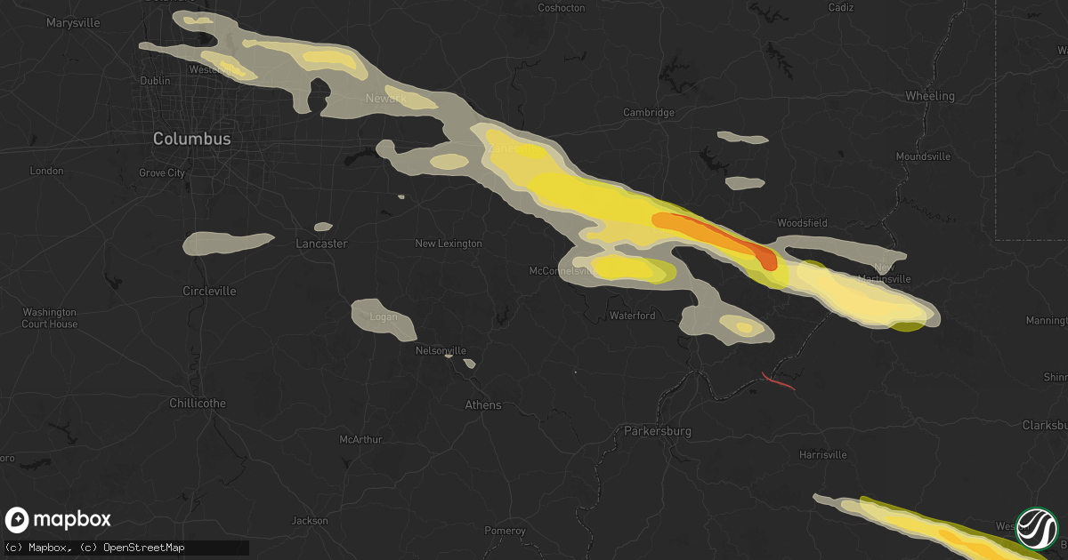 Hail map in Malta, OH on July 21, 2026