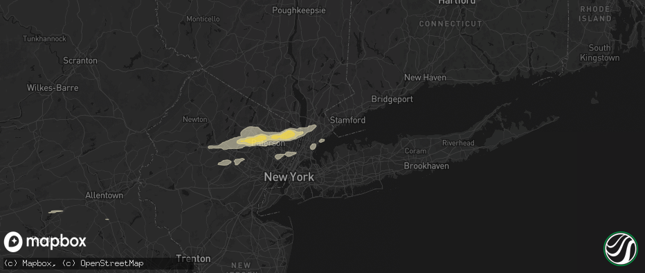 Hail map in Mamaroneck, NY on July 21, 2026