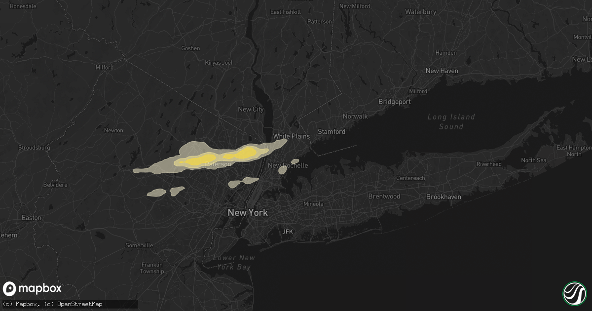 Hail map in Mamaroneck, NY on July 21, 2026