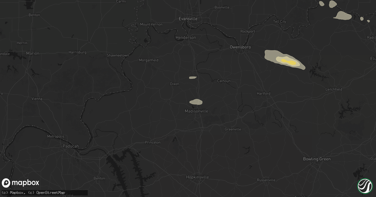 Hail map in Manitou, KY on July 21, 2026