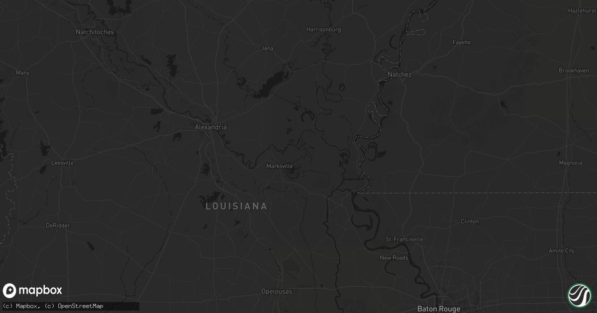 Hail map in Marksville, LA on July 21, 2026