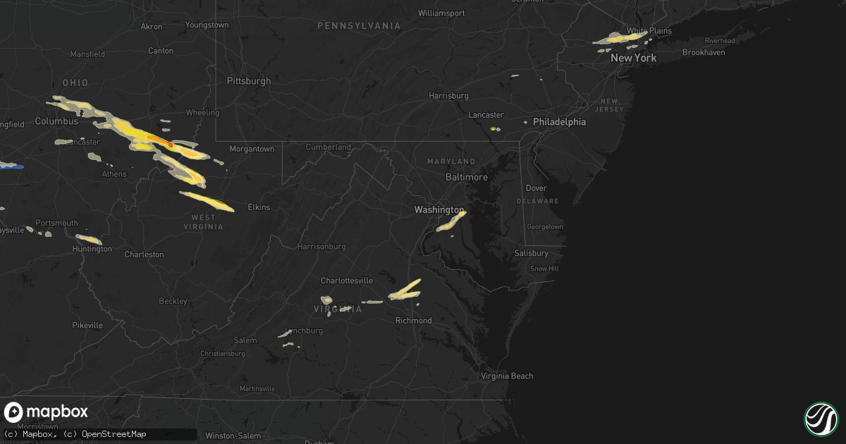 Hail map in Maryland on July 21, 2026