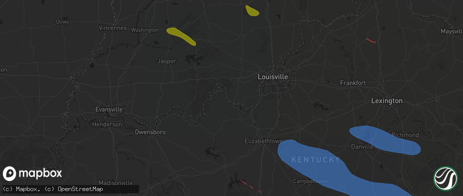 Hail map in Mauckport, IN on July 21, 2026
