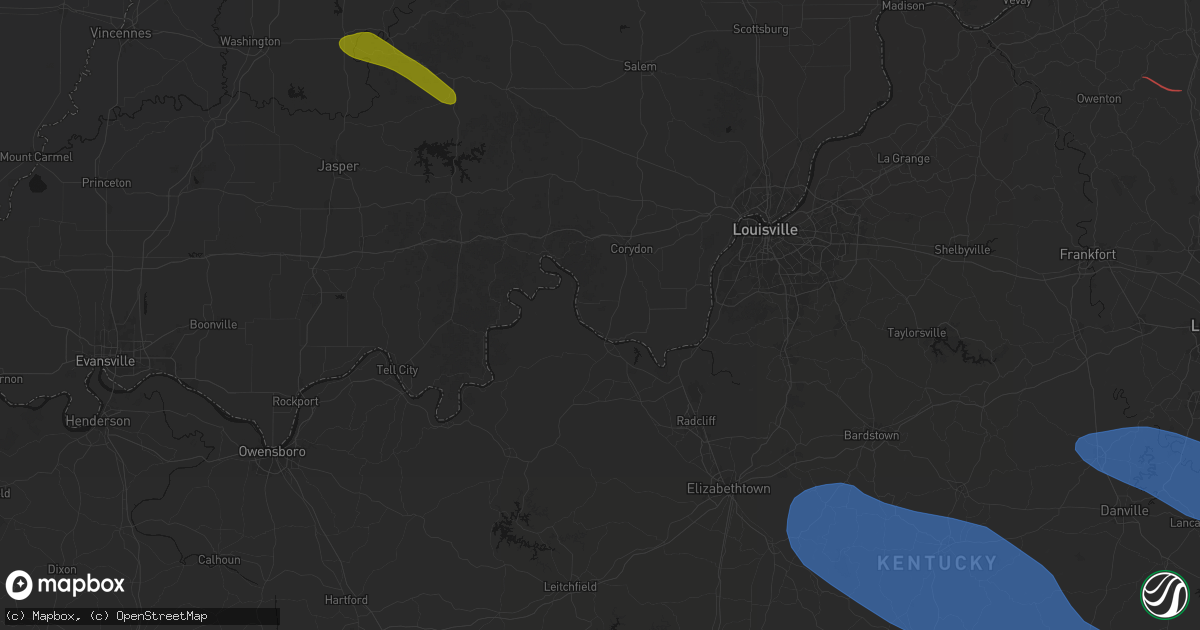 Hail map in Mauckport, IN on July 21, 2026